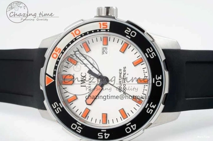 MIROTIME 0426 Aquatimer Automatic SS RSF 1:1 Best Edition White Orange Dial on Black Rubber Strap A Supportive 7069